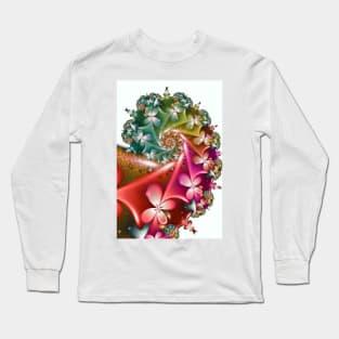 Abstract Fractal Spinning Spring Spiral Bouquet Long Sleeve T-Shirt